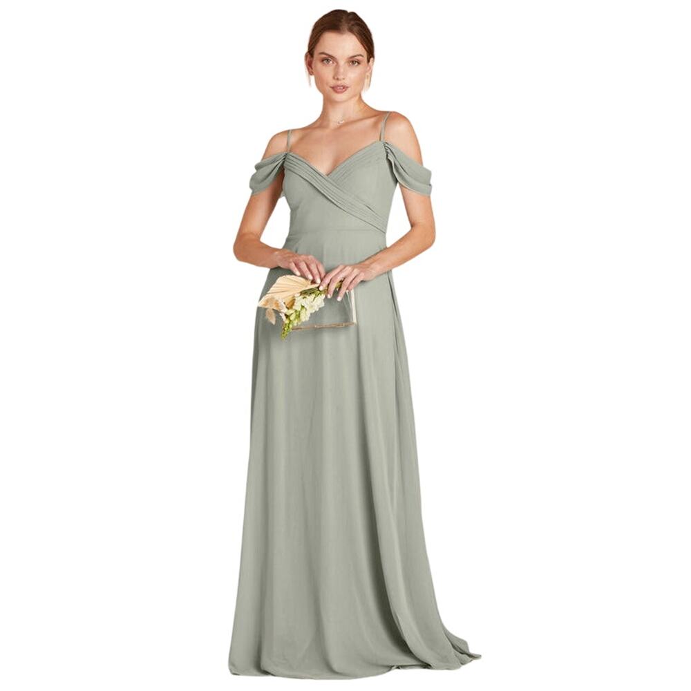 New w Tags Birdy Grey Spence Convertible Chiffon Sage Dress Pockets Size XS